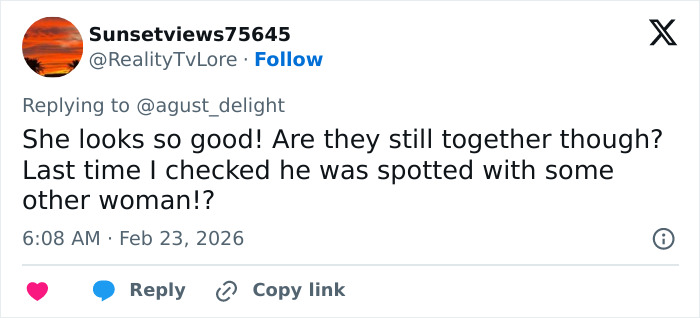 Fan tweet commenting on Kylie Jenner's appearance and lip detail spotted at the 2026 BAFTAs event.