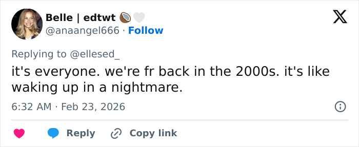 Tweet screenshot showing a user expressing concern about Emma Stone's cadaverous appearance at the 2026 BAFTAs event.