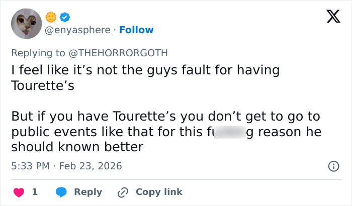 Screenshot of a tweet discussing Michael B. Jordan's reaction after a BAFTA audience member shouted a racial slur at him.