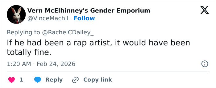 Tweet by Vern McElhinney’s Gender Emporium discussing a controversial comment linked to Michael B. Jordan’s reaction at BAFTA.