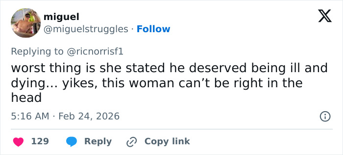 Twitter user commenting on a controversial claim about Grey's Anatomy actress and Eric Dane bullying allegations.