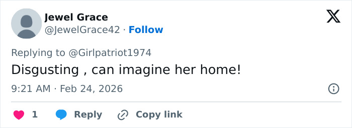 Screenshot of a social media reply criticizing an influencer&rsquo;s bizarre hotel hack for washing underwear sparking backlash.