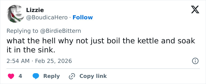 Screenshot of a social media reply criticizing an influencer&rsquo;s unusual hotel hack for washing underwear.