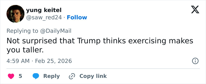 Tweet discussing Trump&rsquo;s bizarre explanation for Barron&rsquo;s height in reaction to a viral new photo of his kids.