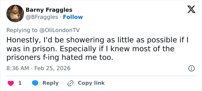 Tweet from former inmate sharing harsh prison experiences related to Ghislaine Maxwell’s time behind bars. Tweet from former inmate sharing harsh prison experiences related to Ghislaine Maxwell’s time behind bars.