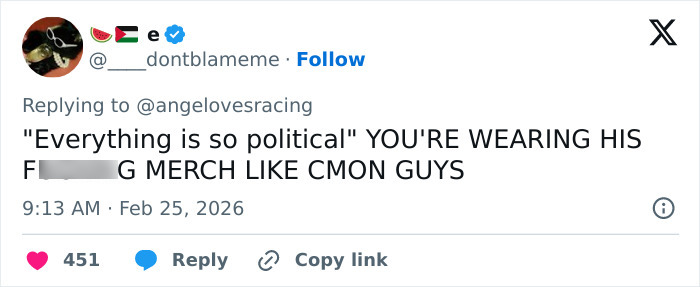 Screenshot of a tweet expressing anger about Team USA Men's Hockey political merchandise worn at the White House event. Screenshot of a tweet expressing anger about Team USA Men's Hockey political merchandise worn at the White House event.