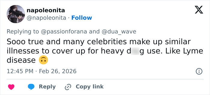 Screenshot of a tweet discussing celebrities covering up illnesses, linked to conspiracy theories about Selena Gomez's transplant. Screenshot of a tweet discussing celebrities covering up illnesses, linked to conspiracy theories about Selena Gomez's transplant.