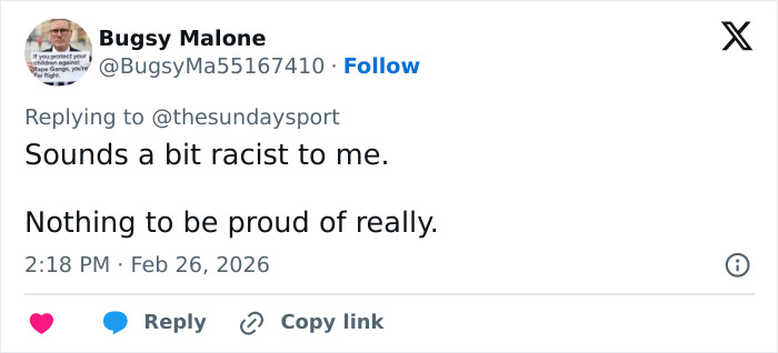 Tweet from Bugsy Malone criticizing incident involving ex-Vogue editor leaving first class cabin over micro-aggression claims.