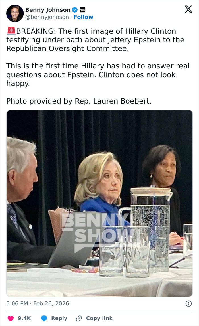 Hillary Clinton's Jaw‑Dropping Epstein Claim About Trump As She Refuses To Defend Bill In Congress Clash