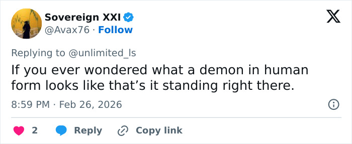 Tweet mentioning a demon in human form, related to a couple discovering roommate's horrifying acts on security footage. Tweet mentioning a demon in human form, related to a couple discovering roommate's horrifying acts on security footage.