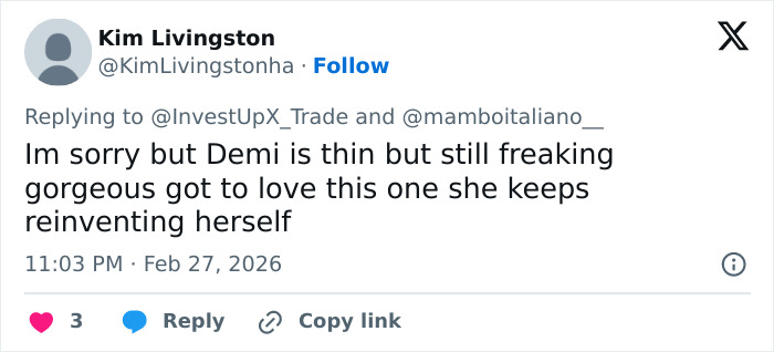 Imagens virais da transformação irreconhecível de Demi Moore geram comparação com Monica Belluci