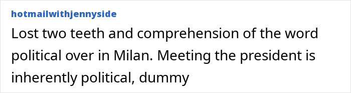Text post from user hotmailwithjennyside discussing Jack Hughes and the political nature of the White House invite rejection. Text post from user hotmailwithjennyside discussing Jack Hughes and the political nature of the White House invite rejection.