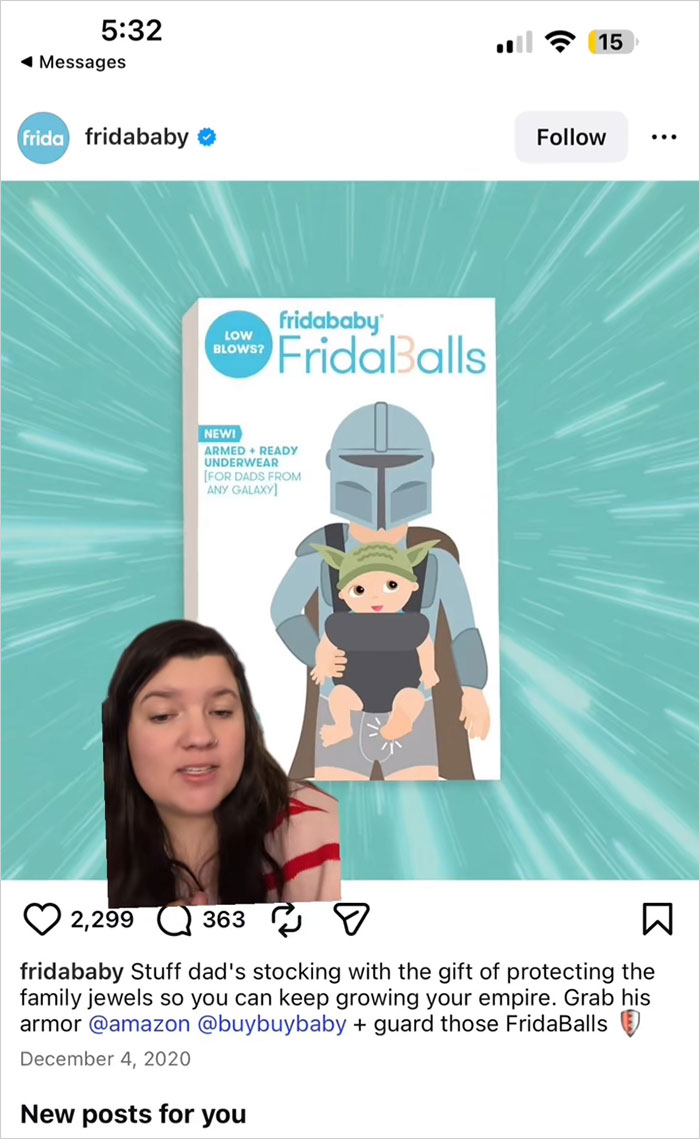 Screenshot of Frida Mom product called FridaBalls with marketing causing major chaos online over inappropriate advertising.