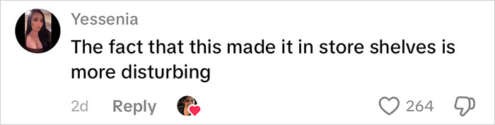 Comment from Yessenia expressing disturbance that Frida Mom product made it to store shelves, highlighting inappropriate marketing chaos.