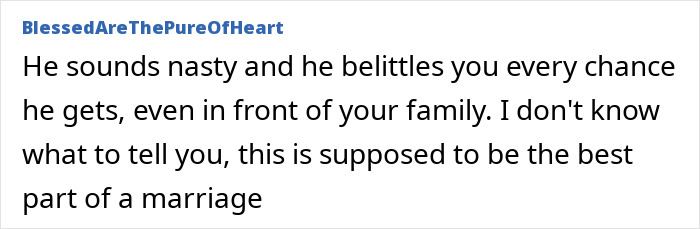 Comment about wife hurt by husband&rsquo;s reaction to her wedding look, highlighting relationship issues and online opinions.