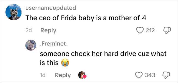 Online comments discussing Frida Mom’s controversial marketing causing major chaos and confusion.