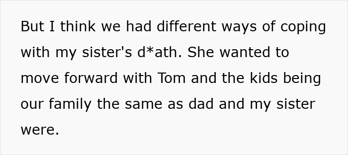 Text excerpt about coping with family loss, reflecting a teen&rsquo;s perspective on being a third parent to seven kids at mom&rsquo;s house.