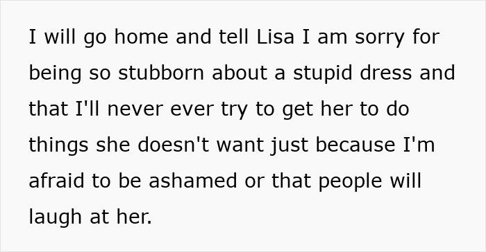 Man apologizing for being stubborn about his girlfriend refusing to wear dresses even for a wedding, showing regret and understanding.