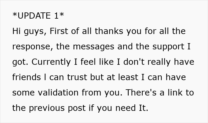 Text update on relationship struggles, expressing feelings of betrayal and seeking support about husband best friend cheating.