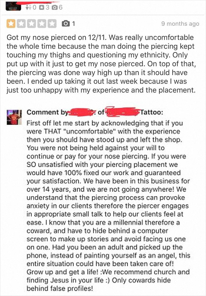 The Worst Tattoo Shop In America.. Their Yelp Page Is A Gold Mine For This Sub