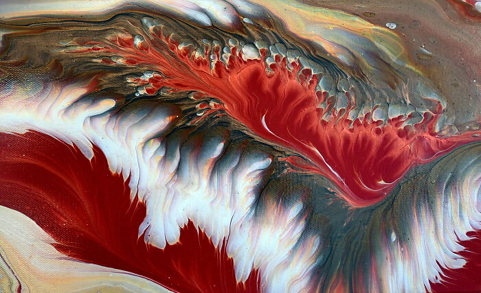 Heart Of The Inferno: Acrylic Pour With Explosive Blends