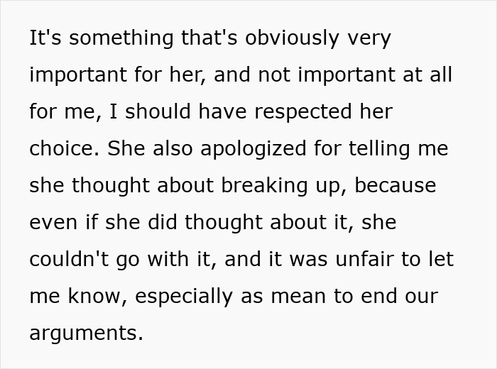 Text excerpt about a guy struggling with his girlfriend refusing to wear dresses even for a wedding, reflecting relationship conflict.