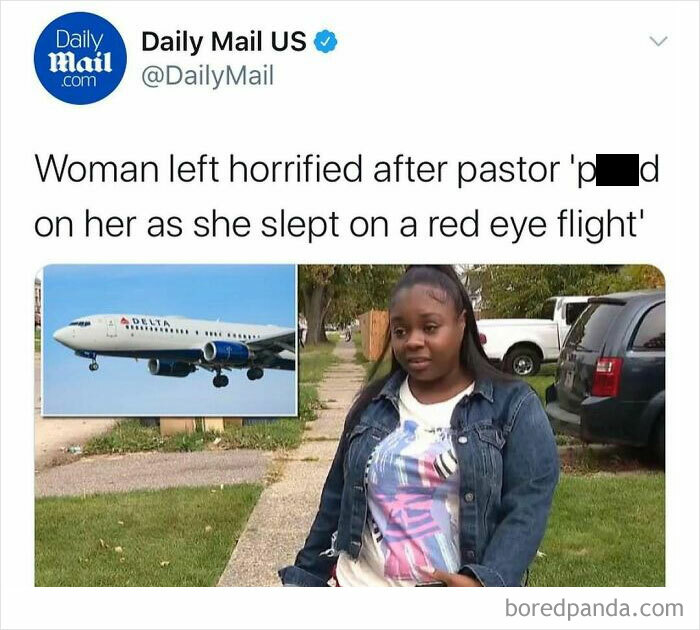 Woman shocked by pastor who peed on her during red eye flight in unhinged news headlines from America