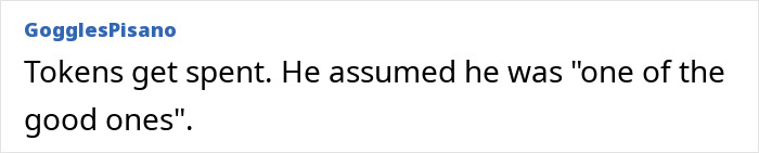 Text post from user GogglesPisano saying tokens get spent and he assumed he was one of the good ones, related to MAGA influencer detained by ICE.