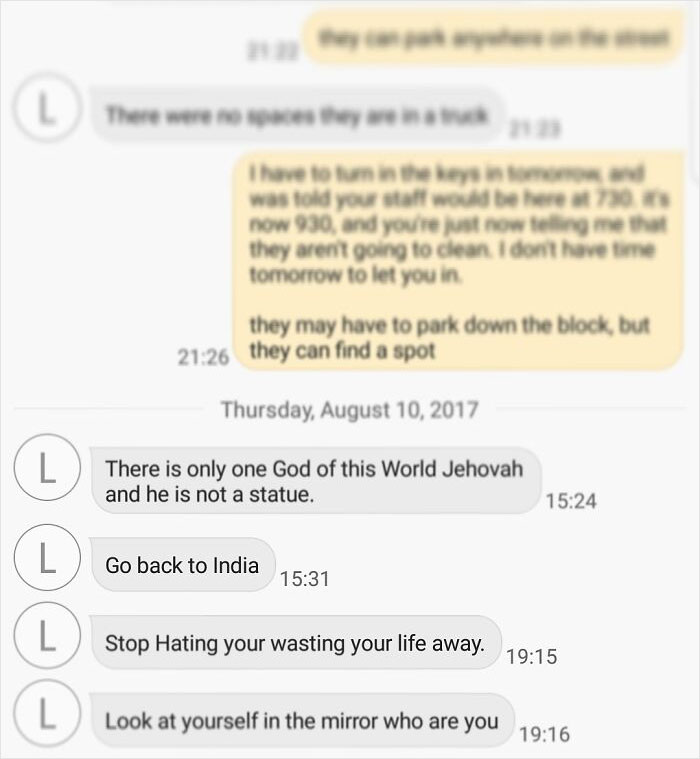 Told To "Go Back To India" After Bad Review