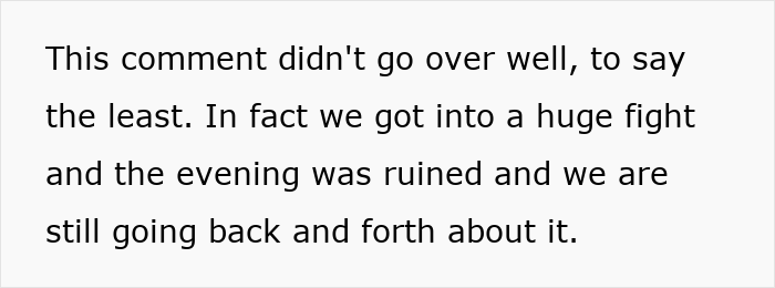 Text message describing relationship drama after GF says she wishes BF was as manly as her ex, causing a fight and ongoing conflict.