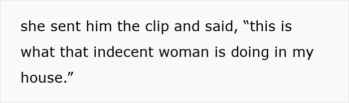 Text on screen showing a woman describing footage of a son and his 21-year-old girlfriend caught by hidden cameras. Text on screen showing a woman describing footage of a son and his 21-year-old girlfriend caught by hidden cameras.