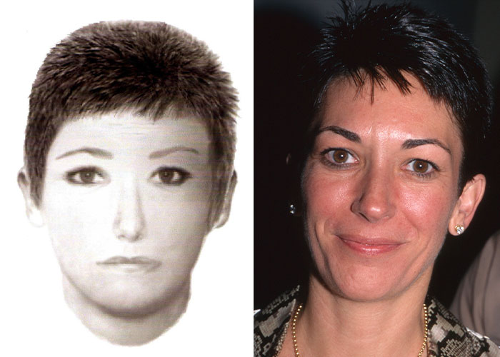 Side-by-side comparison of Ghislaine Maxwell and Madeleine McCann abductor sketch sparking online debate. Side-by-side comparison of Ghislaine Maxwell and Madeleine McCann abductor sketch sparking online debate.