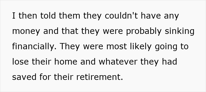 Text excerpt discussing financial struggles linked to parents' favoritism causing a favored child to turn criminal.