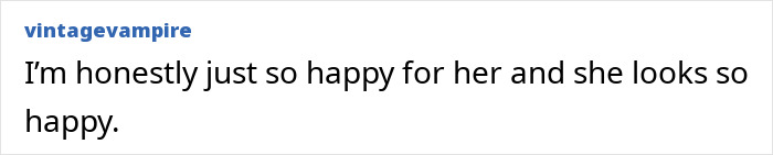 Comment expressing happiness for Millie Bobby Brown after she shares a photo of her baby daughter following controversy.