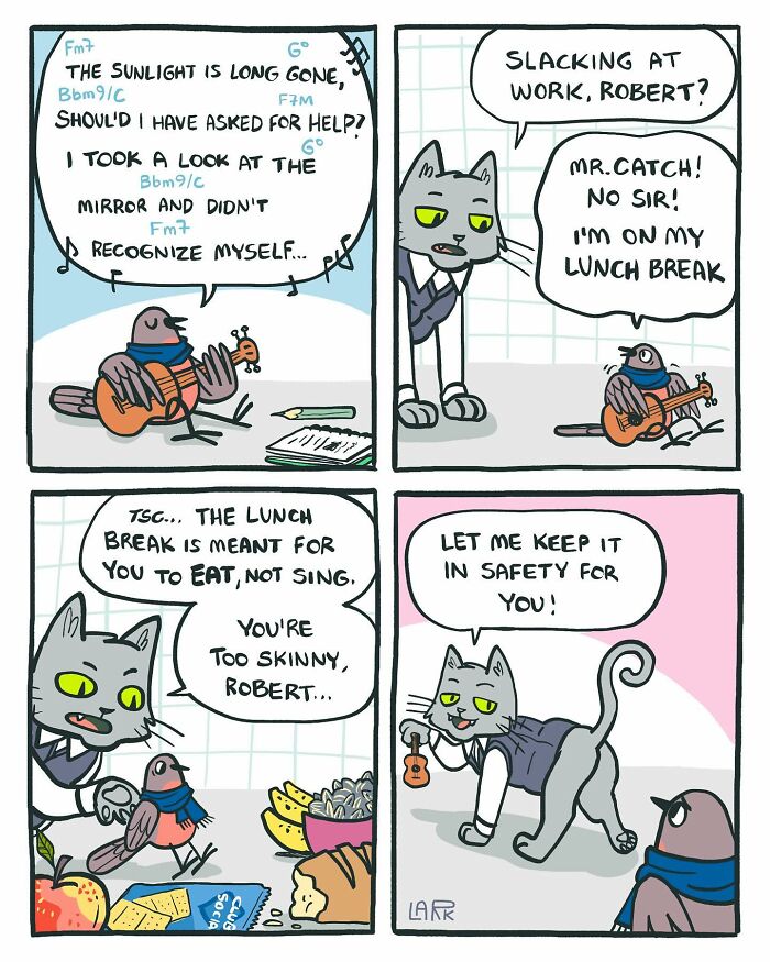 The Bird Office Saga Ends with 60 New Comics By Lark About Birds Working For A Boss Cat