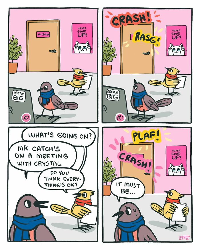 The Bird Office Saga Ends with 60 New Comics By Lark About Birds Working For A Boss Cat