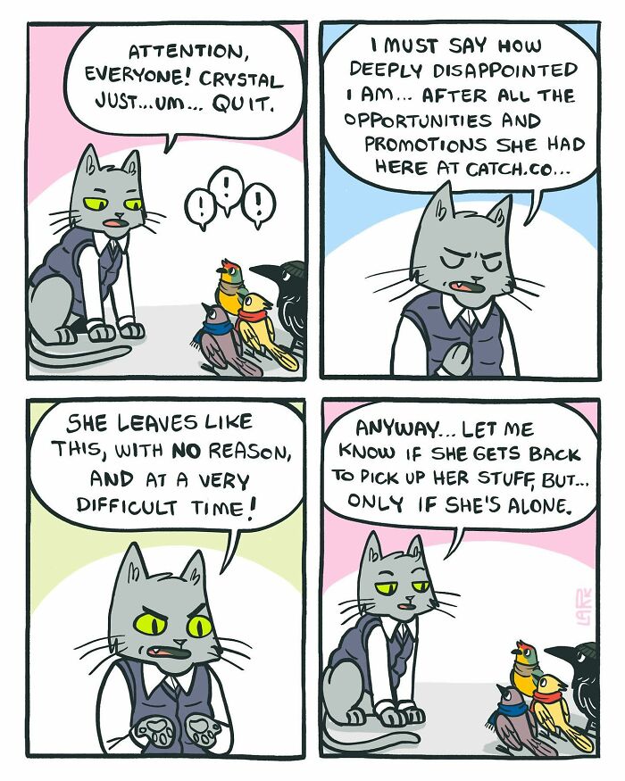 The Bird Office Saga Ends with 60 New Comics By Lark About Birds Working For A Boss Cat