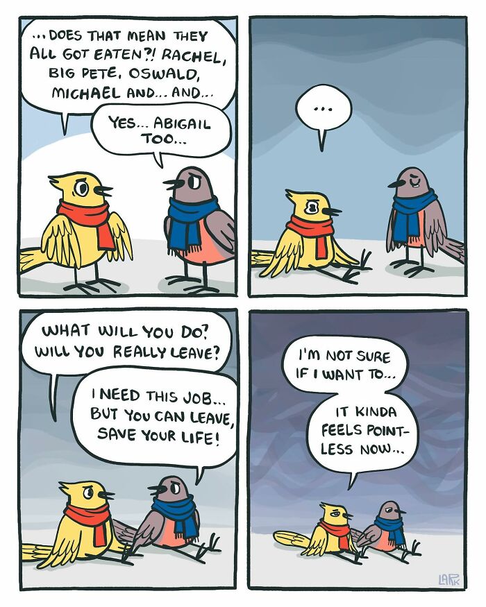 The Bird Office Saga Ends with 60 New Comics By Lark About Birds Working For A Boss Cat