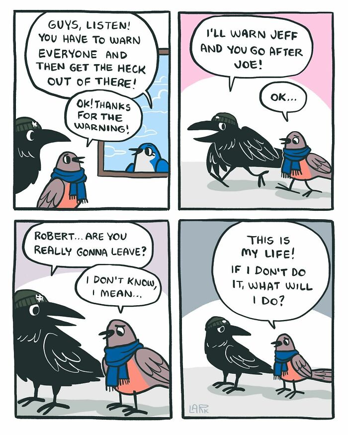 The Bird Office Saga Ends with 60 New Comics By Lark About Birds Working For A Boss Cat