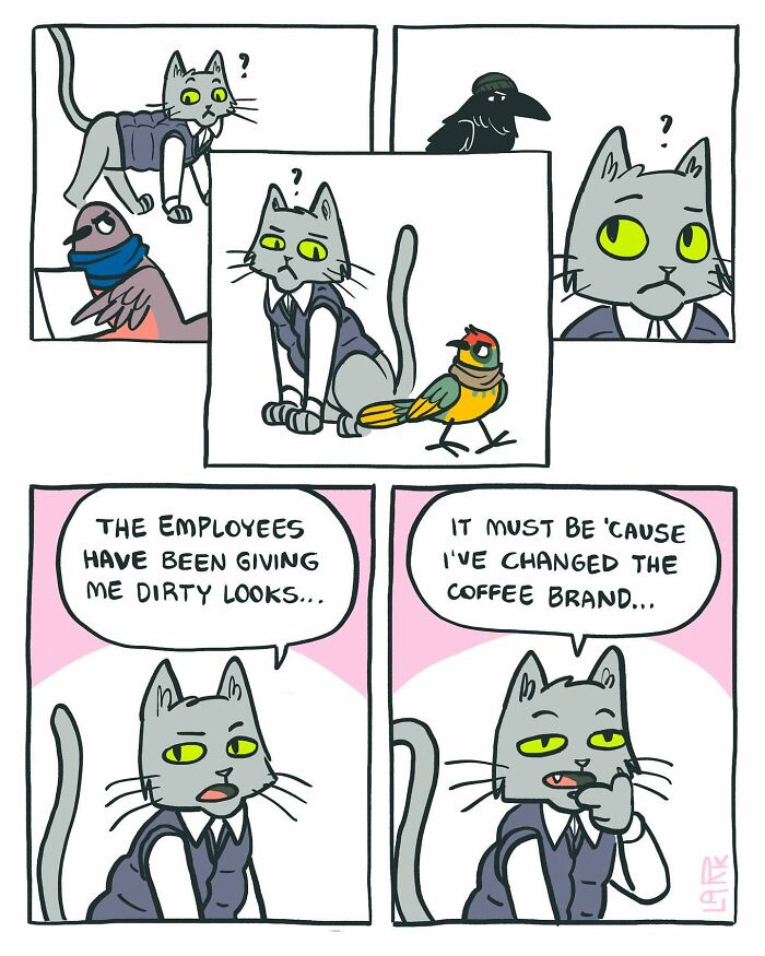 The Bird Office Saga Ends with 60 New Comics By Lark About Birds Working For A Boss Cat