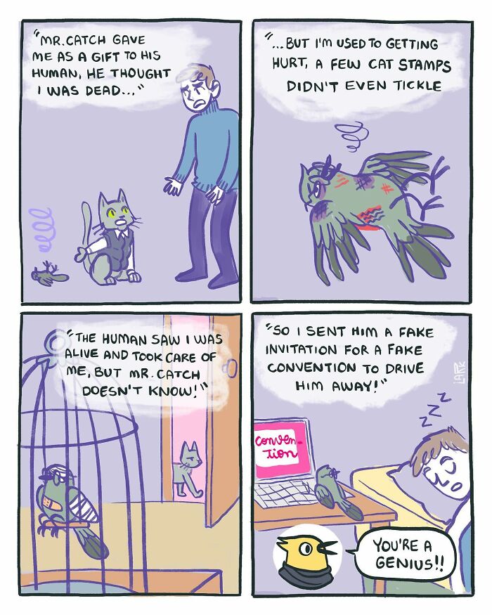 The Bird Office Saga Ends with 60 New Comics By Lark About Birds Working For A Boss Cat