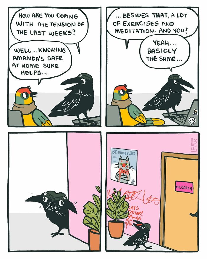The Bird Office Saga Ends with 60 New Comics By Lark About Birds Working For A Boss Cat