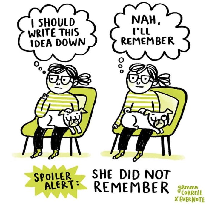 Comic illustration of a pug owner sitting with her dog, humorously showing why pug owners are the way they are.