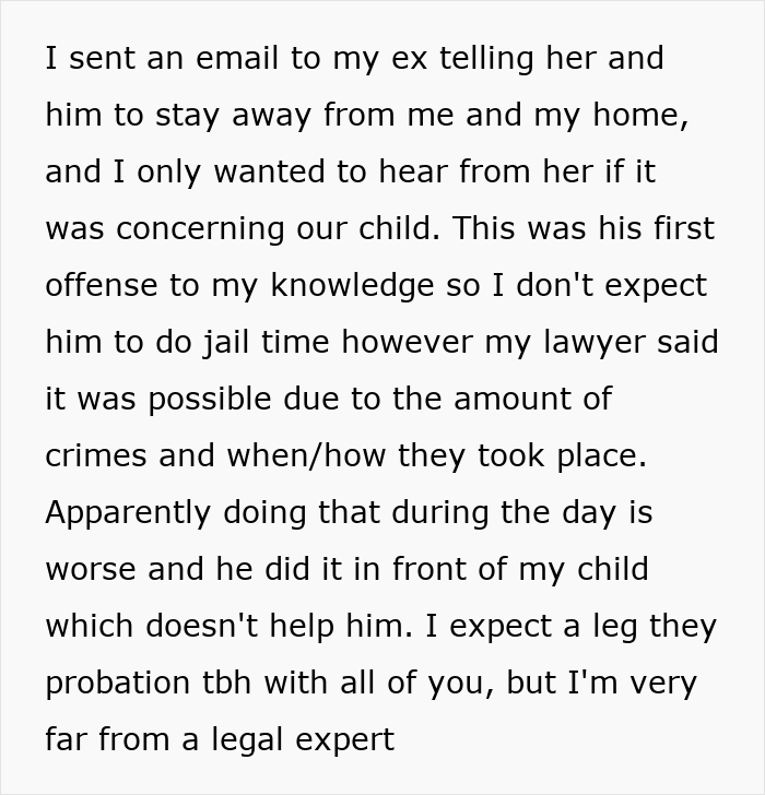 Alt text: Man accuses cheating ex-wife's boyfriend of stealing expensive Lego sets and discusses possible legal consequences.