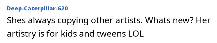 Online comment criticizing Taylor Swift’s Opalite video, accusing copying and discussing indie musician disputes.