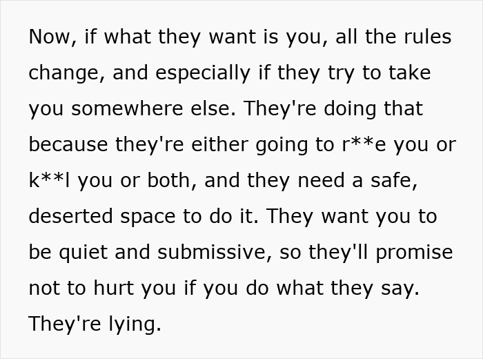 Alt text: Safety tips for women shared by former FBI agent, highlighting risks and importance of staying aware in dangerous situations