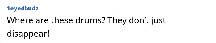 Comment from user 1eyedbudz questioning the whereabouts of drums linked to sulfuric acid bought for Epstein Island.