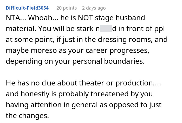 Guy reacts to actress girlfriend changing in front of other men, suggesting quick change of boyfriends.