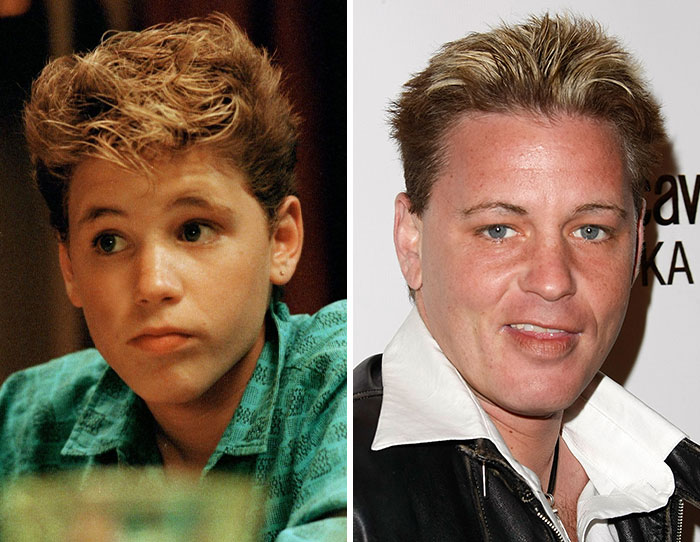 Side-by-side images showing the transformation of a Hollywood child star to adulthood, highlighting the downfall of beloved stars.