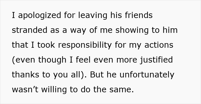 Text excerpt showing a woman telling her drunk boyfriend to stop acting like a jerk, and his refusal to change behavior.